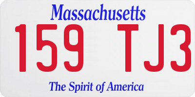 MA license plate 159TJ3