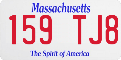 MA license plate 159TJ8