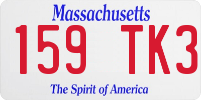 MA license plate 159TK3