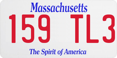 MA license plate 159TL3