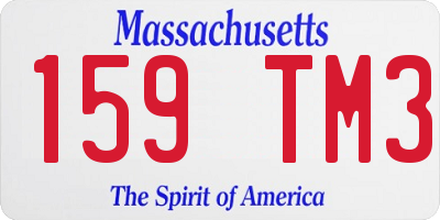 MA license plate 159TM3