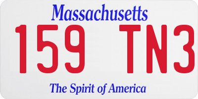MA license plate 159TN3