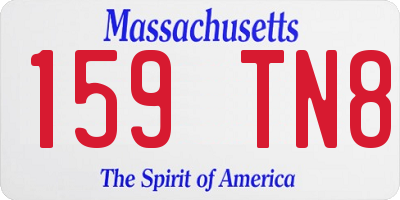 MA license plate 159TN8
