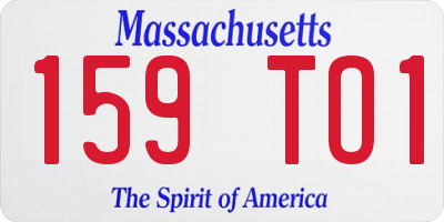 MA license plate 159TO1