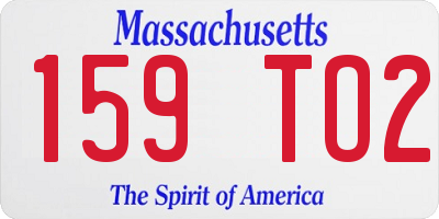 MA license plate 159TO2