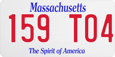 MA license plate 159TO4