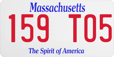 MA license plate 159TO5