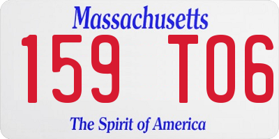 MA license plate 159TO6