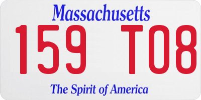 MA license plate 159TO8