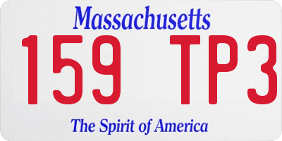 MA license plate 159TP3