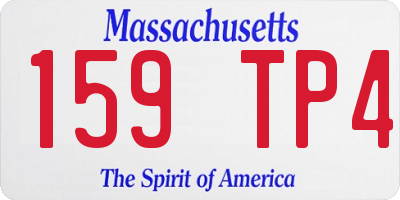 MA license plate 159TP4