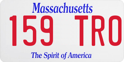 MA license plate 159TR0