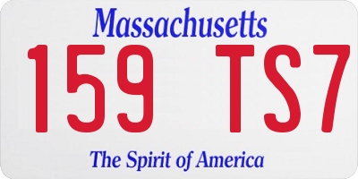 MA license plate 159TS7