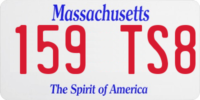 MA license plate 159TS8