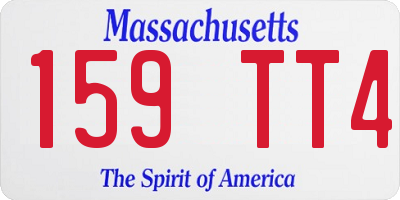 MA license plate 159TT4