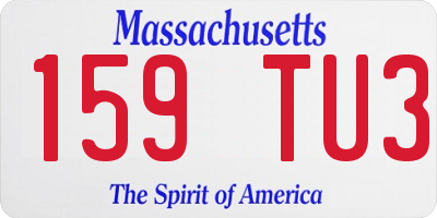 MA license plate 159TU3