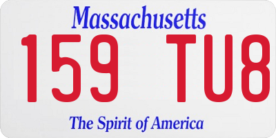 MA license plate 159TU8