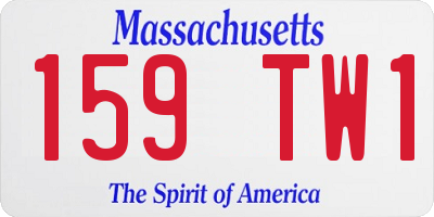 MA license plate 159TW1