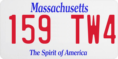 MA license plate 159TW4