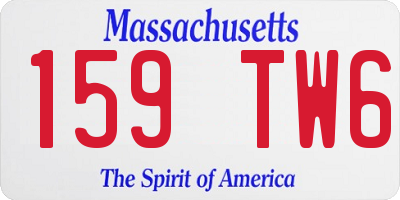 MA license plate 159TW6