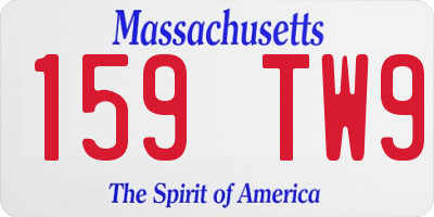 MA license plate 159TW9