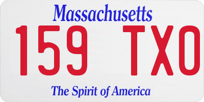 MA license plate 159TX0