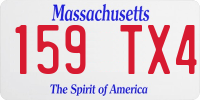 MA license plate 159TX4