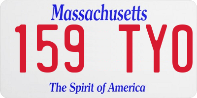MA license plate 159TY0