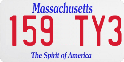 MA license plate 159TY3