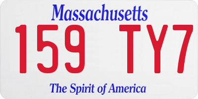 MA license plate 159TY7
