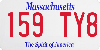 MA license plate 159TY8