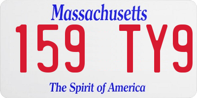 MA license plate 159TY9