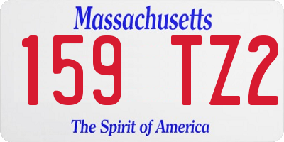 MA license plate 159TZ2