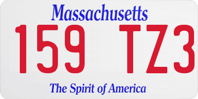 MA license plate 159TZ3