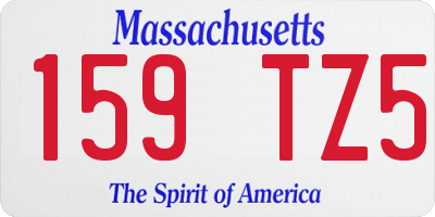 MA license plate 159TZ5
