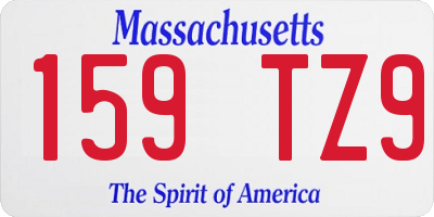 MA license plate 159TZ9