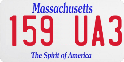MA license plate 159UA3