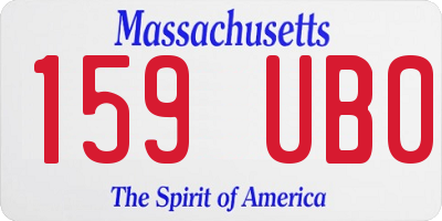 MA license plate 159UB0