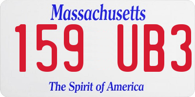 MA license plate 159UB3