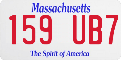 MA license plate 159UB7