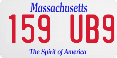 MA license plate 159UB9