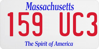 MA license plate 159UC3
