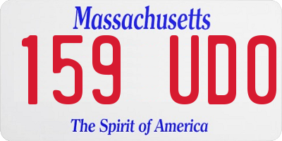 MA license plate 159UD0