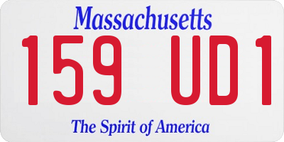 MA license plate 159UD1