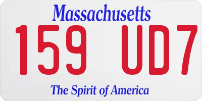 MA license plate 159UD7