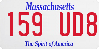MA license plate 159UD8