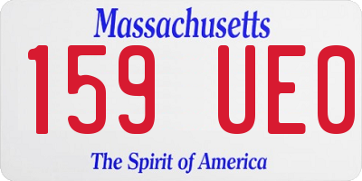 MA license plate 159UE0