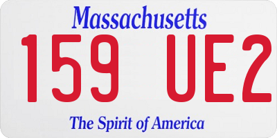 MA license plate 159UE2