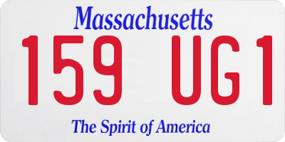 MA license plate 159UG1