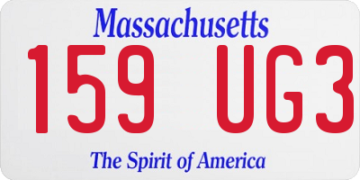 MA license plate 159UG3